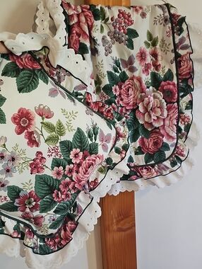 3 Piece Vintage Waverly Farmhouse Pillow Shams And Throw Cushion